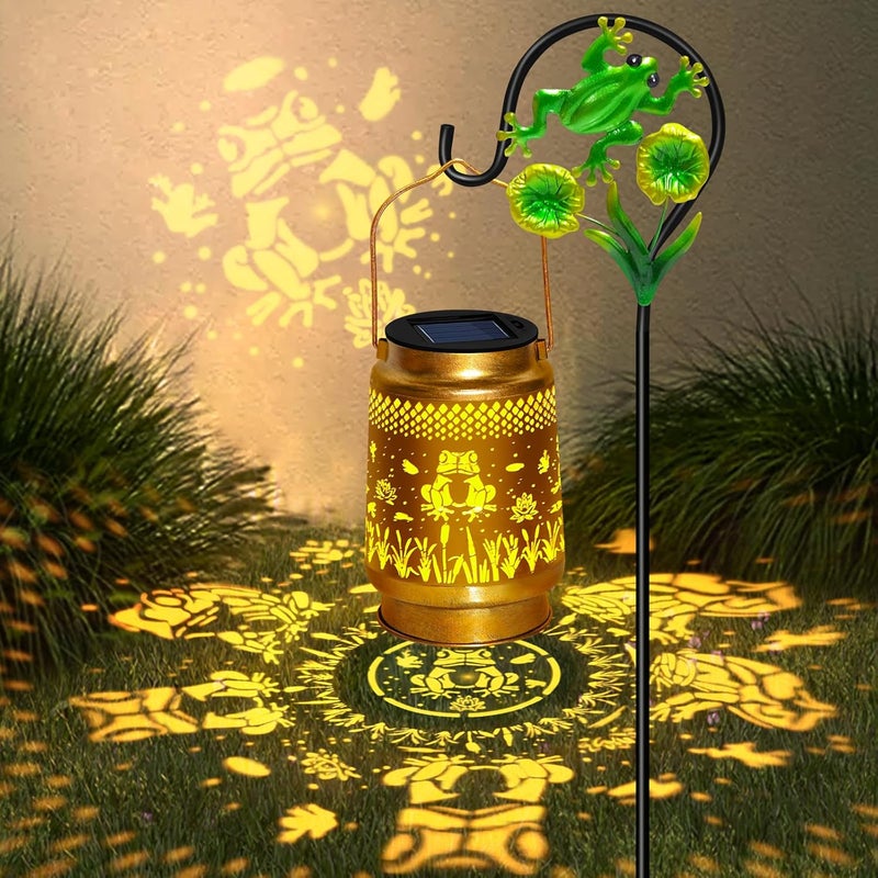 EDOF Frog Solar Lanterns Outdoor Waterproof with Shepherd Hook,Christmas Decorations Birthday Gift for Women Mom Grandma,Hanging Solar Lights,Cute Frog Decor for Outside Yard,Patio,Lawn,Garden Accessories - Image 1